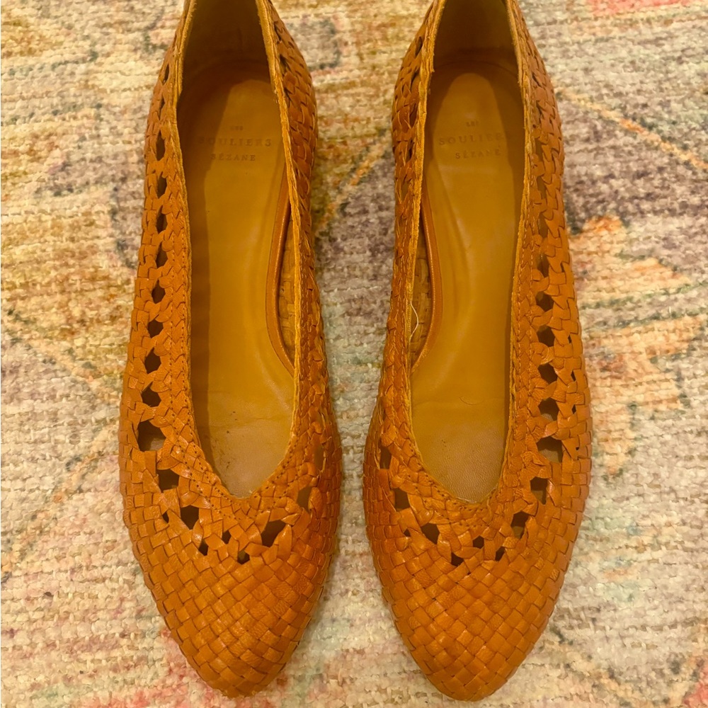 Sezane Anya Low Ballerinas in Camel, Size 8 - Picture 3 of 5